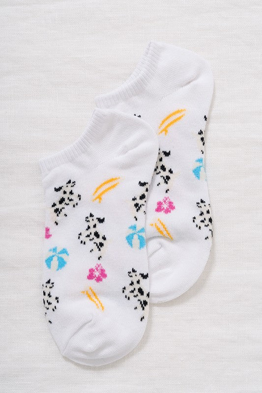 Casual Ankle Sock - Dog Theme (White)