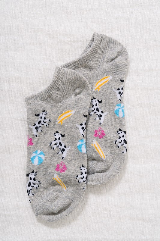 Casual Ankle Sock - Dog Theme (Heather Grey)