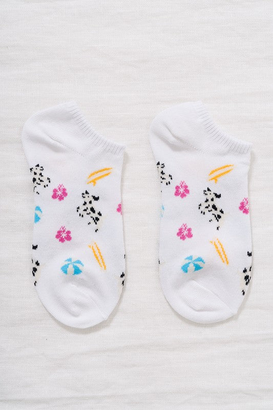 Casual Ankle Sock - Dog Theme (White)