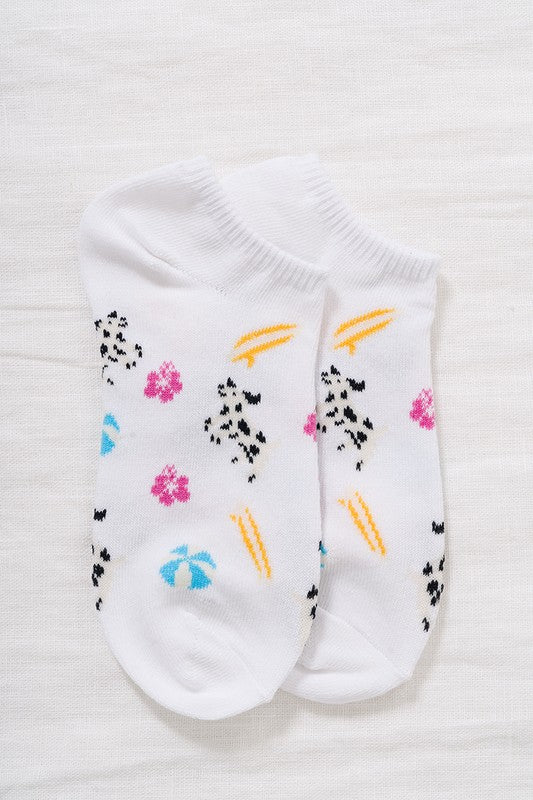 Casual Ankle Sock - Dog Theme (White)