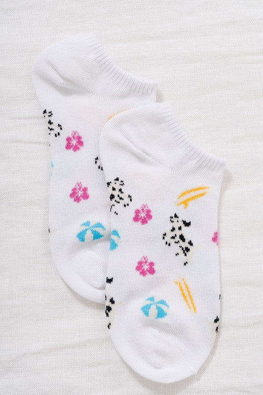 Casual Ankle Sock - Dog Theme (White)