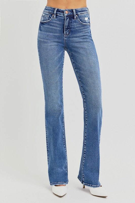 Risen Tummy Control High Rise Jeans - Straight Cut