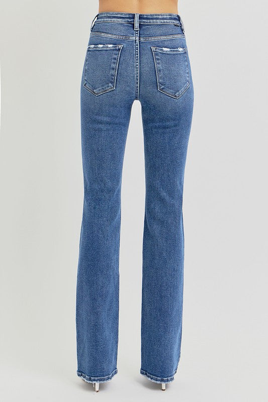Risen Tummy Control High Rise Jeans - Straight Cut