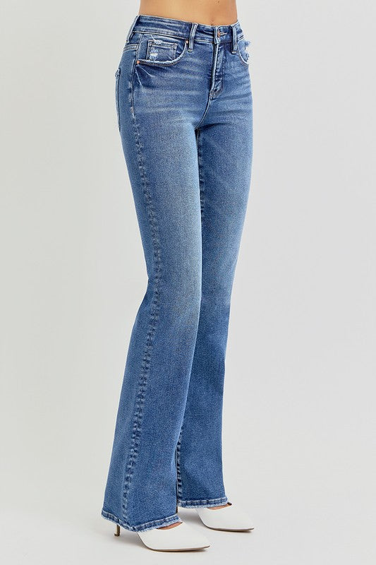 Risen Tummy Control High Rise Jeans - Straight Cut