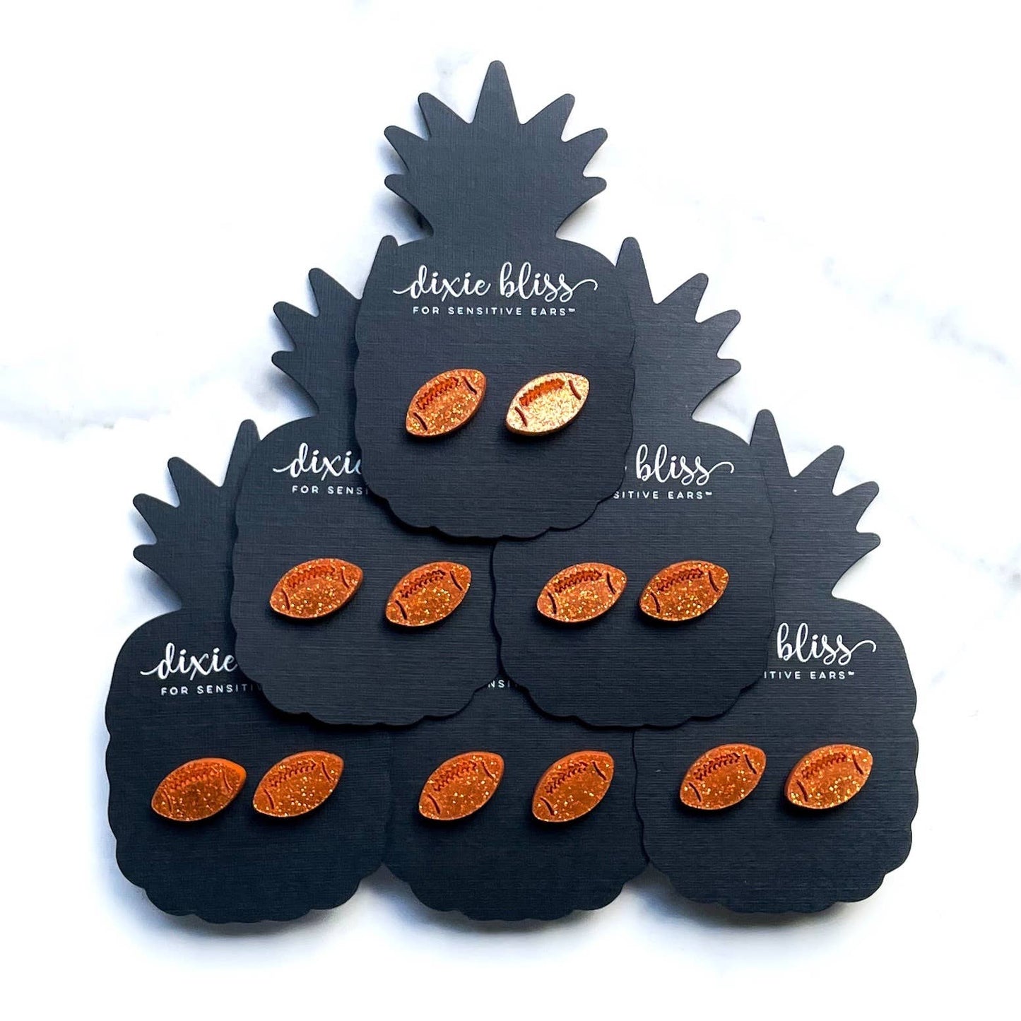 Football Earrings - Orange
