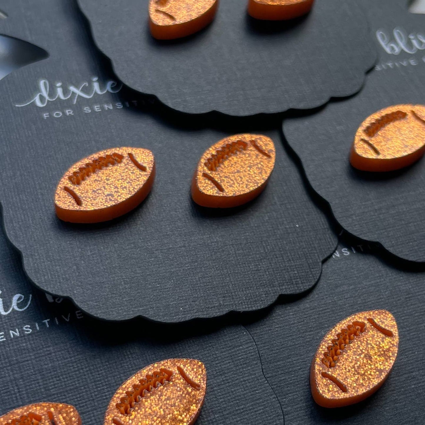 Football Earrings - Orange