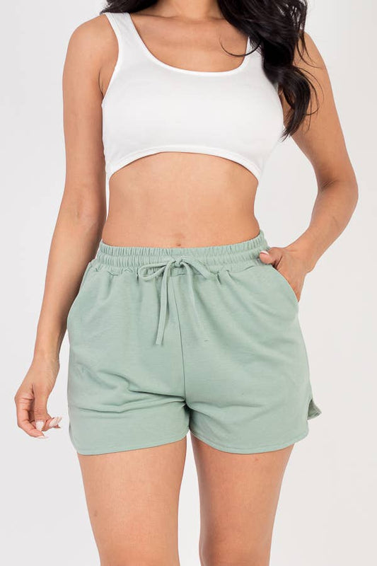 French Terry Lounge Shorts - Sage