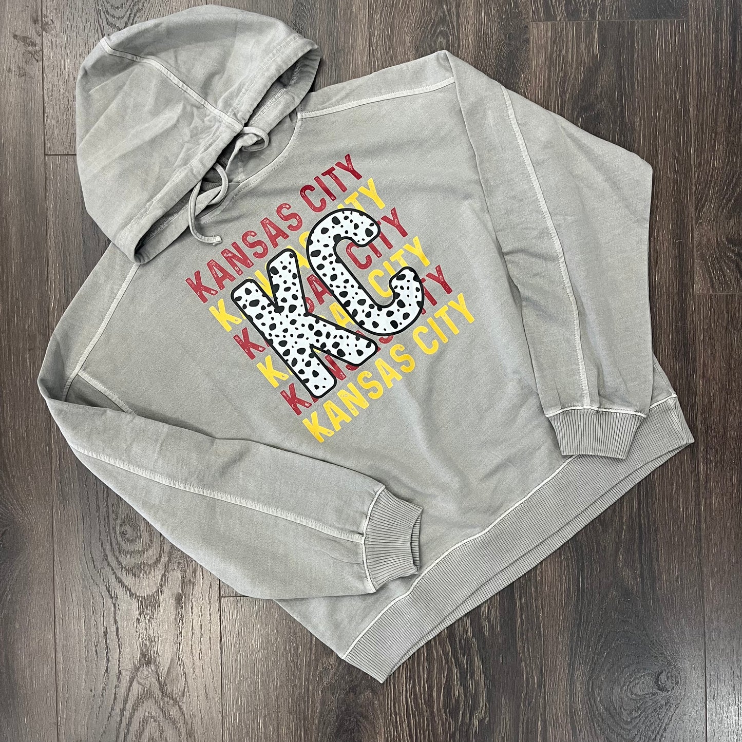 Leopard Kansas City Hoodie - Sleet - Last One - Size Small