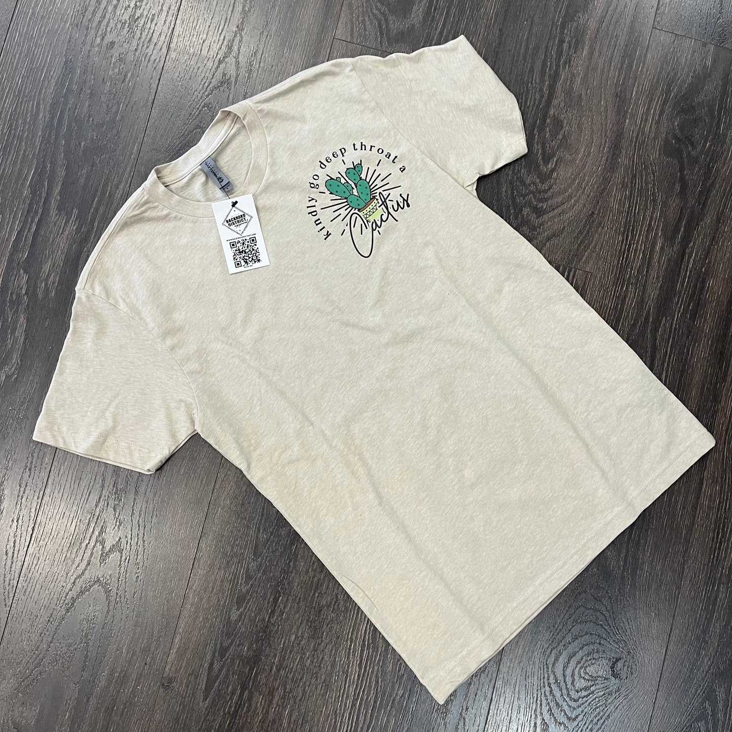 "Kindly Go Deep Throat a Cactus" Graphic Tee - Cream