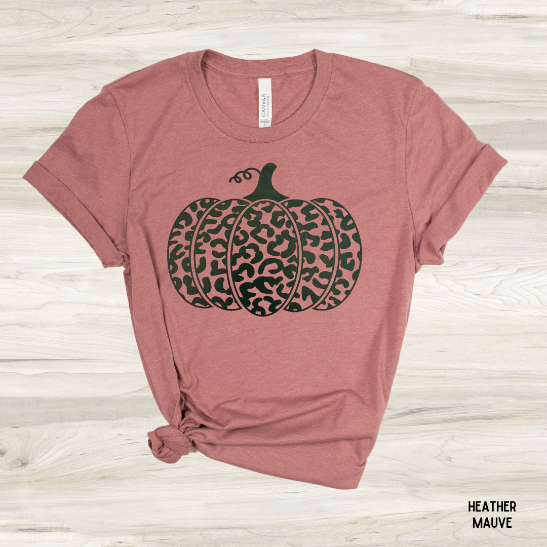 Leopard Pumpkin (Black) Graphic Tee - Last One - Size Small