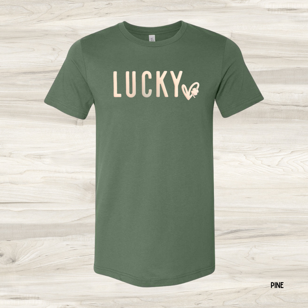 Lucky Heart Graphic Tee - Puff Print - Last One - Size 3XL