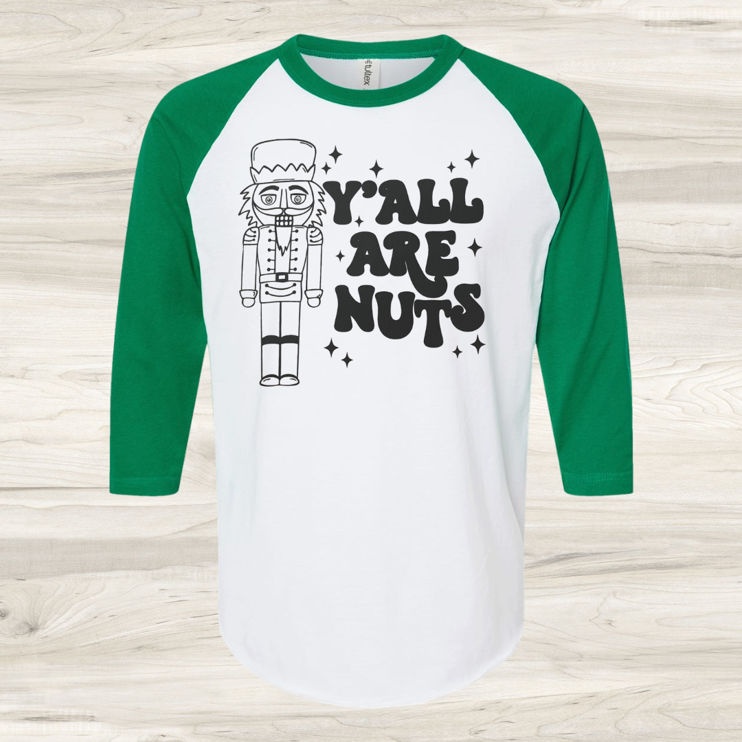 Ya'll Are Nuts Graphic Baseball Tee
