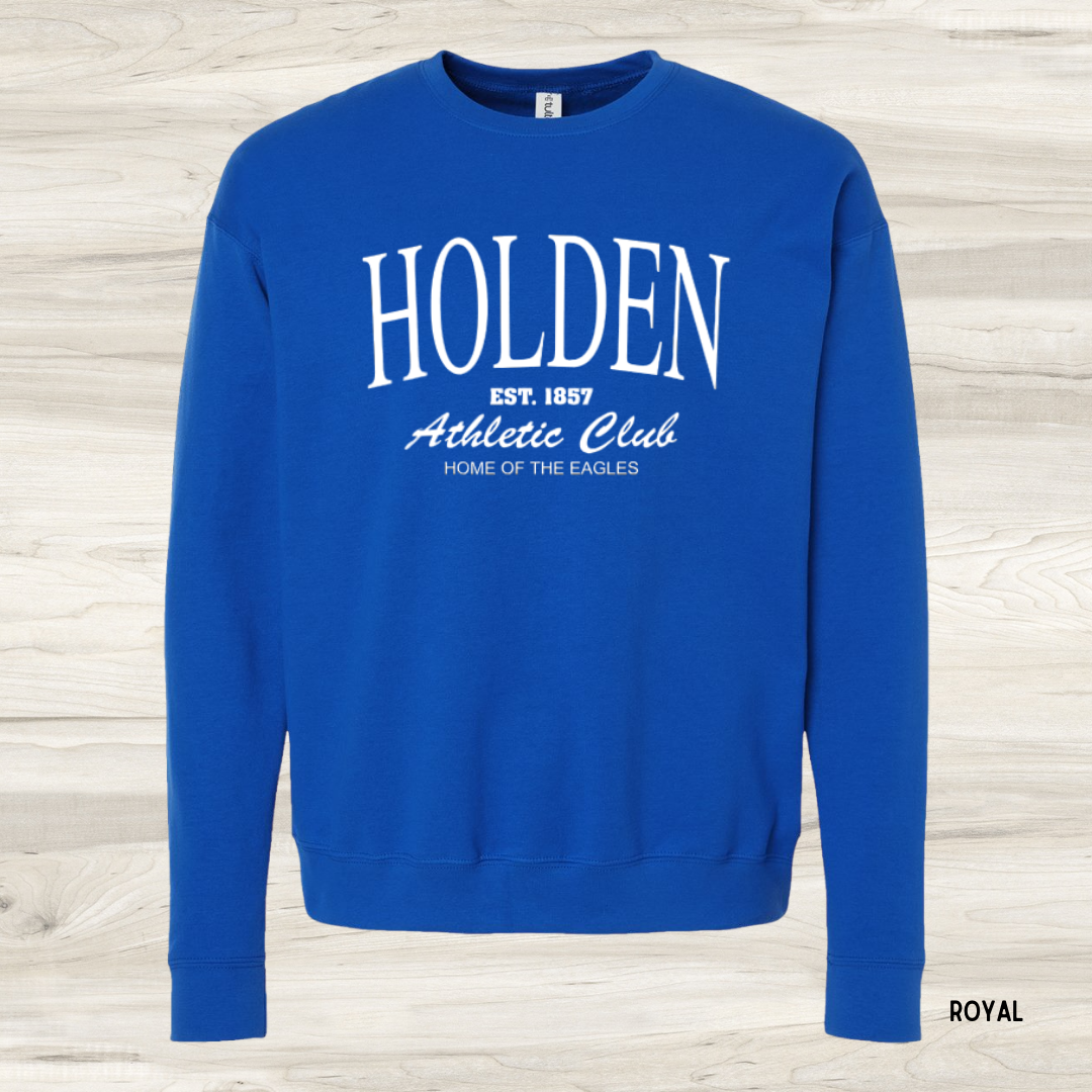 Adult - Holden Athletic Club LS Crew Sweatshirt - White Print