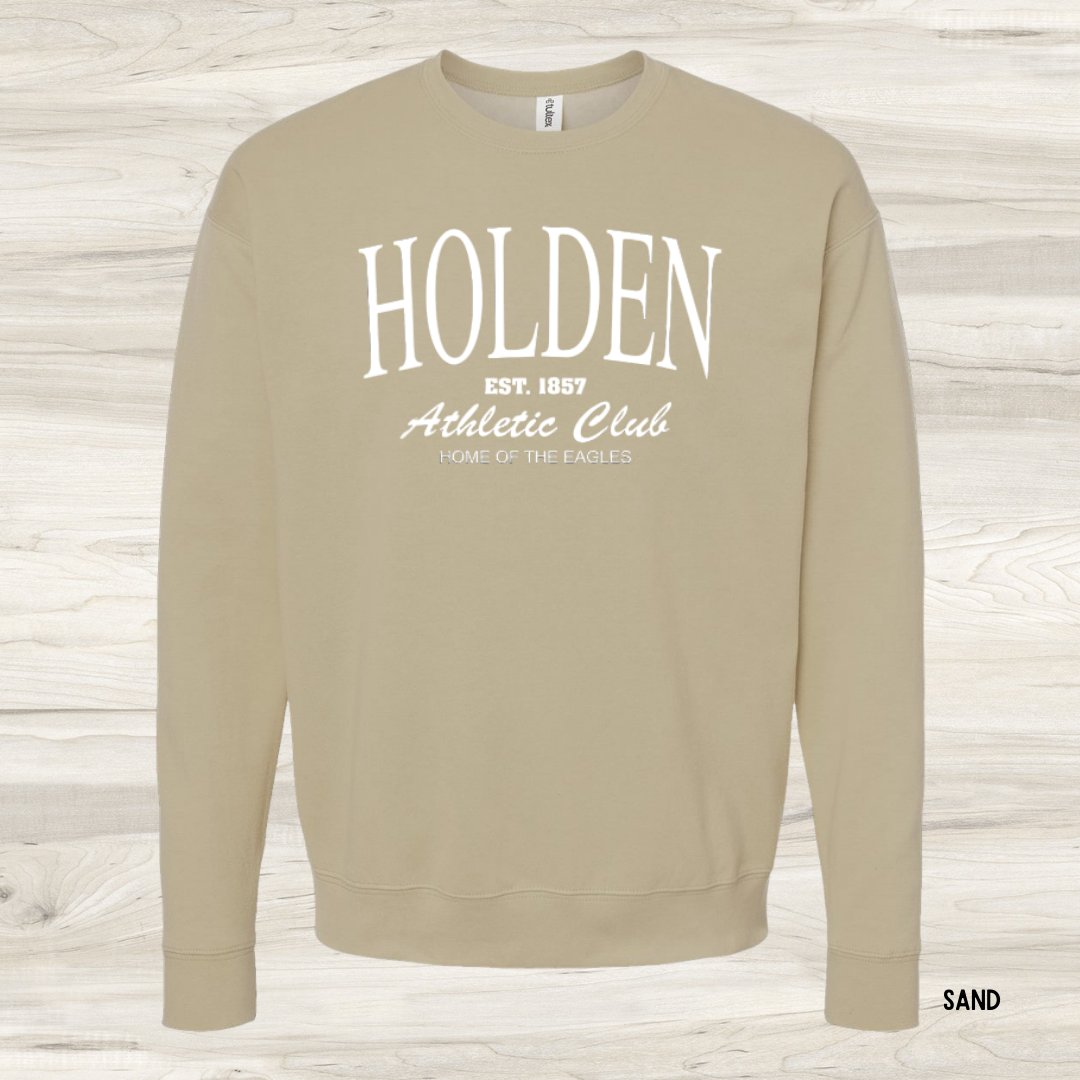 Adult - Holden Athletic Club LS Crew Sweatshirt - White Print