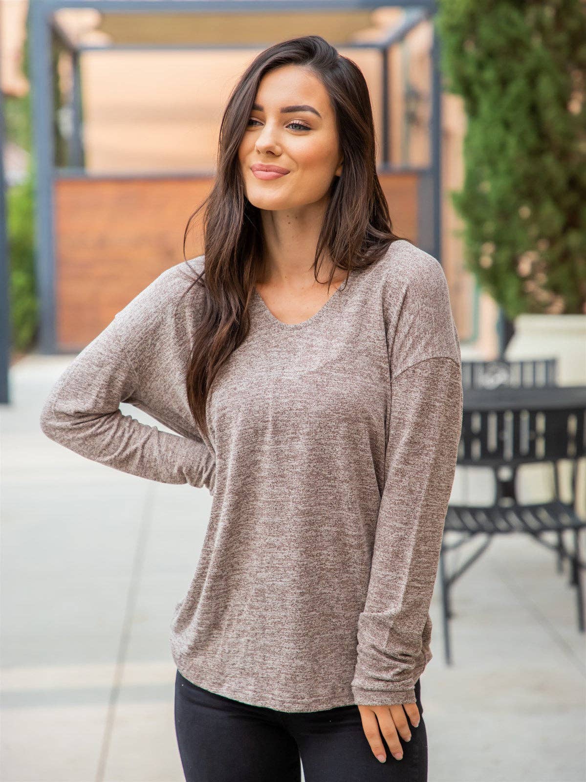 Lightweight Long Sleeve Sweater - Tan