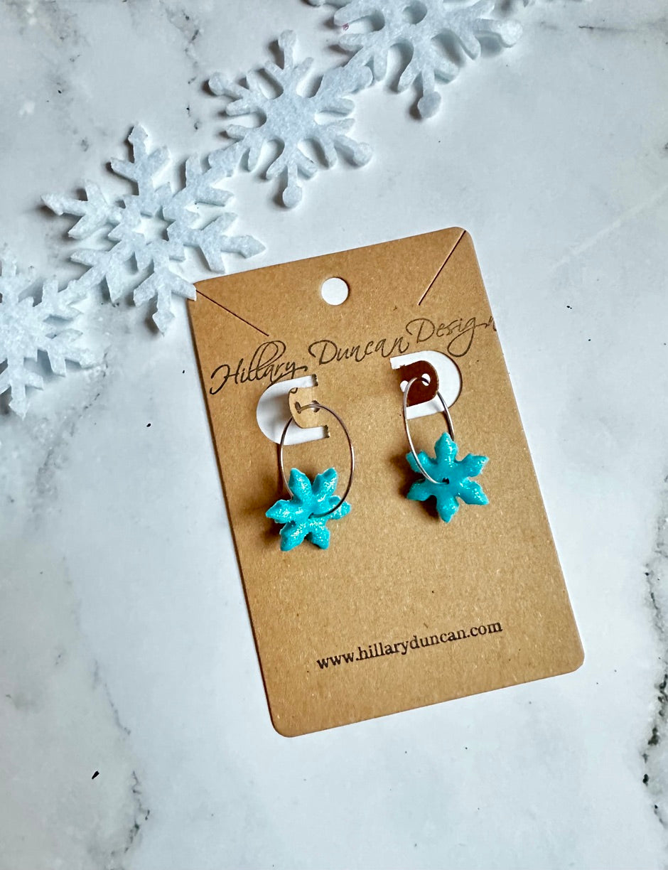 Snowflake Hoop Earrings