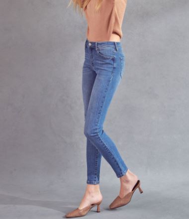 Caprice High Rise Super Skinny Jeans – medium wash women’s high rise skinny denim - Side