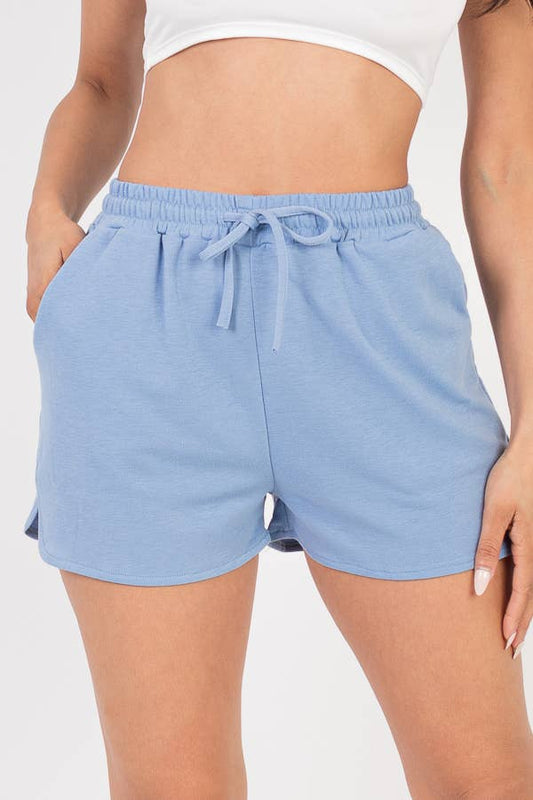 French Terry Lounge Shorts - Light Blue
