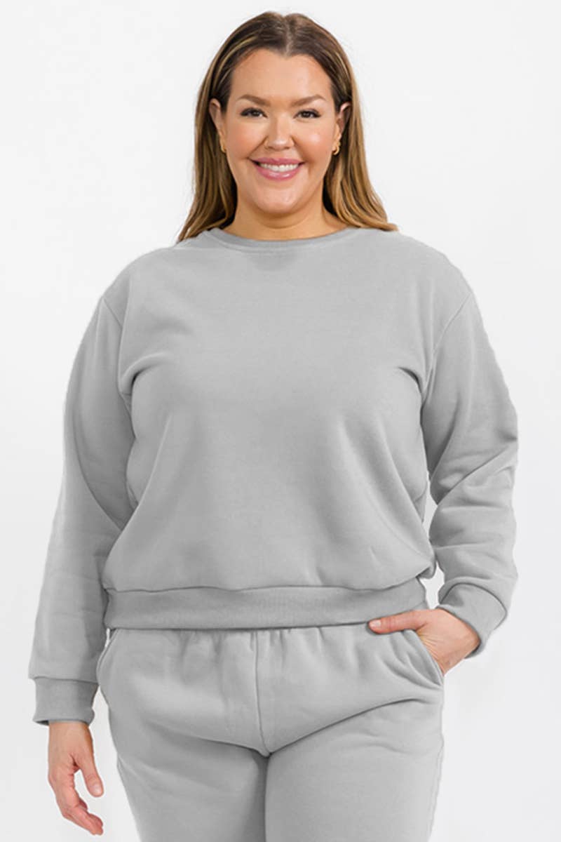 Fleece Crewneck Pullover - Athletic Grey