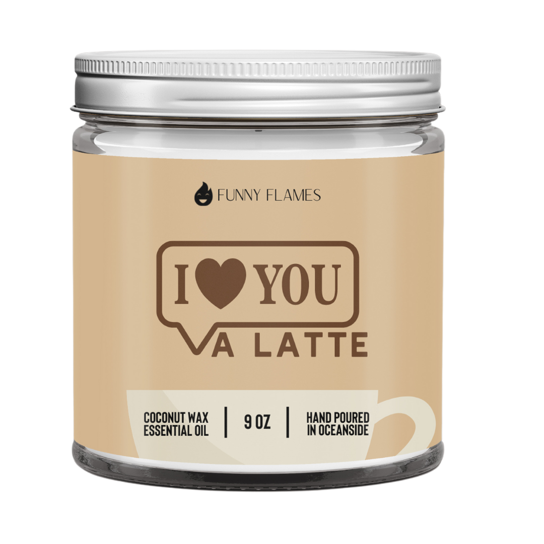 I Love You A Latte 9oz coffee scented gift candle – coconut apricot wax blend