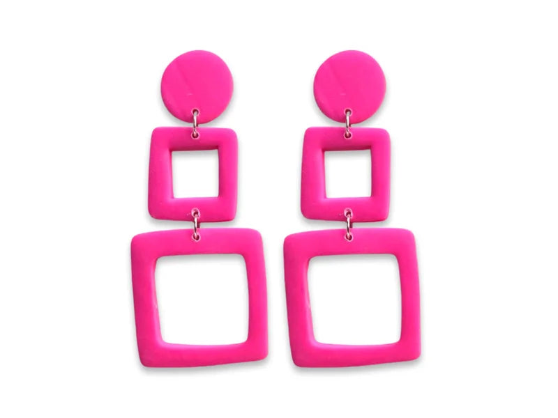 Groovy Pink Dangle Earring - Last One - OneSize