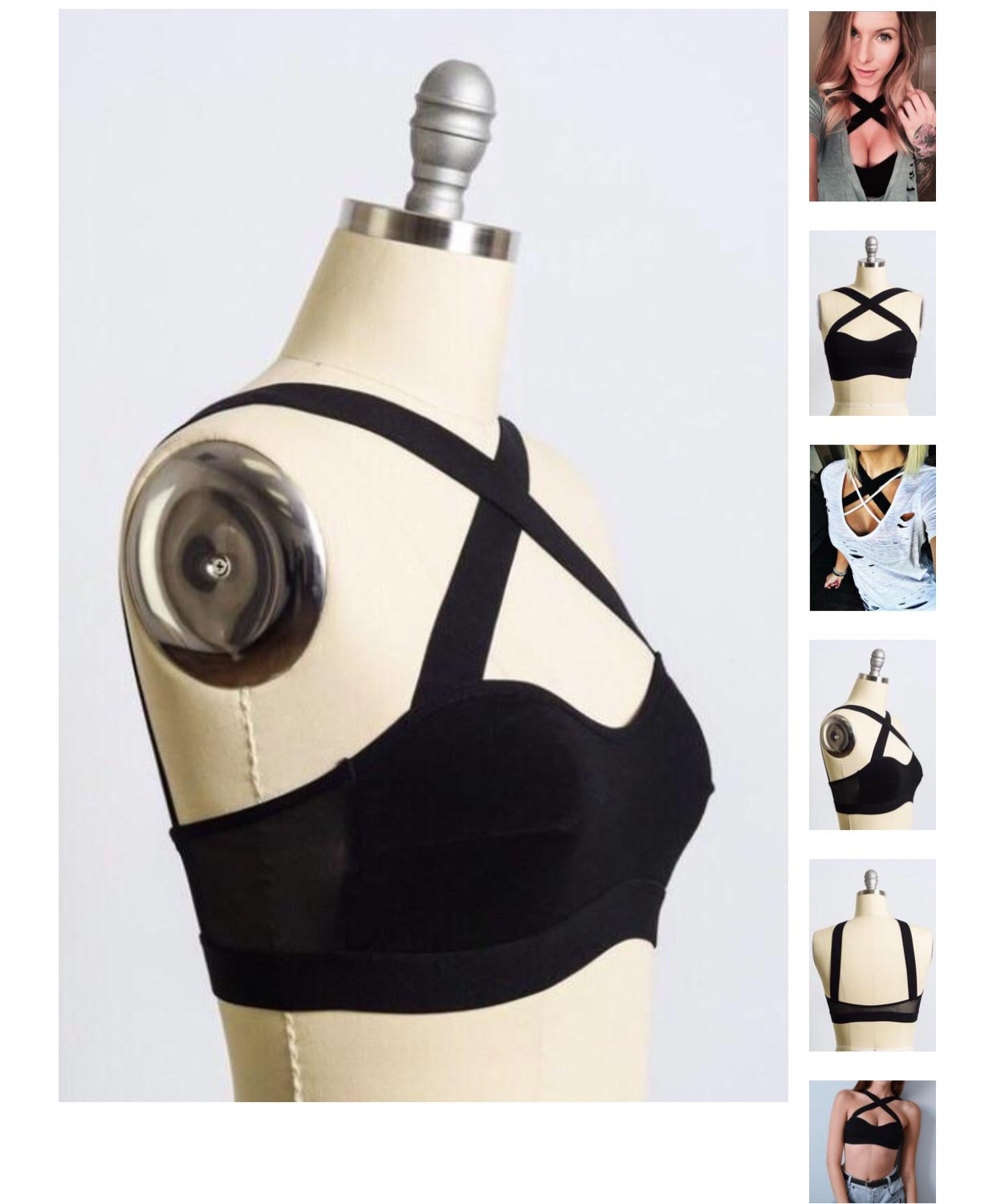 Cross Front Bralette - Last One - Size Small