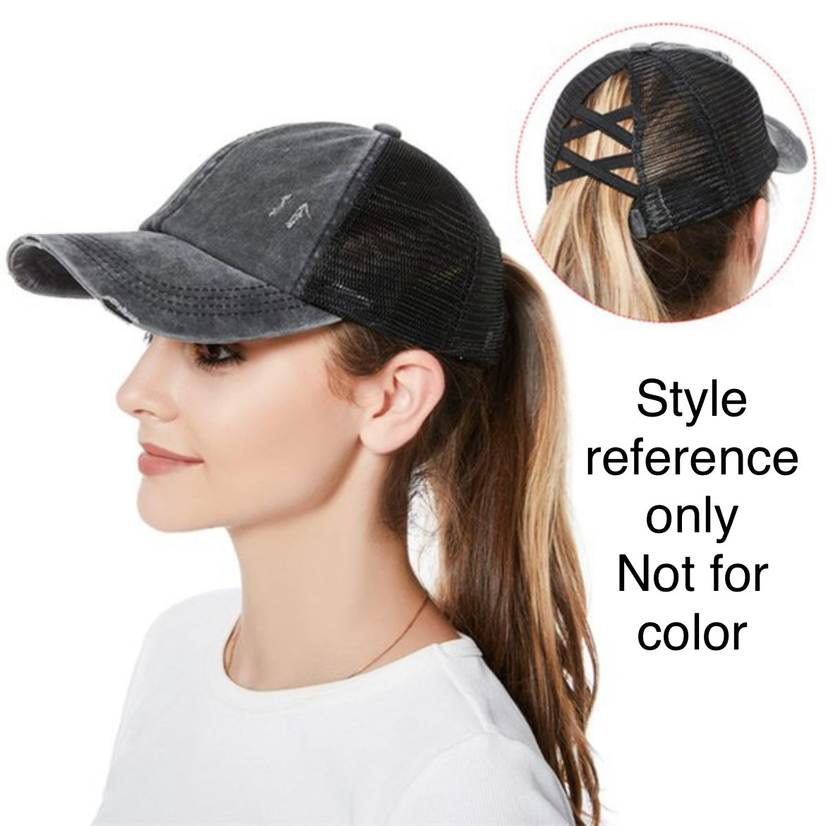 Criss Cross Back Trucker Hat - Feather - Last One - OneSize