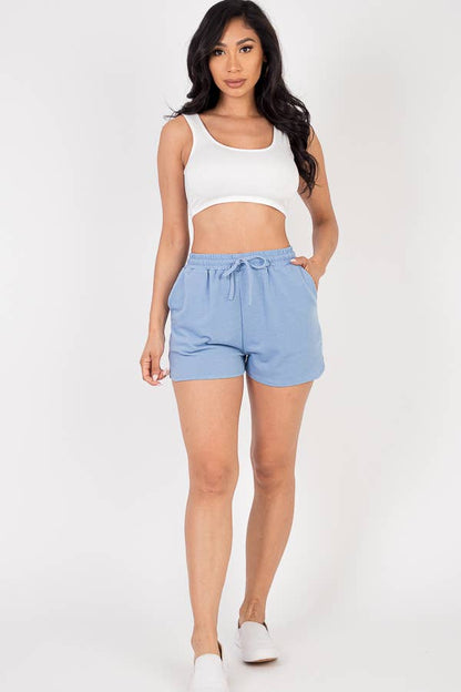 French Terry Lounge Shorts - Light Blue - Last One - Size Large