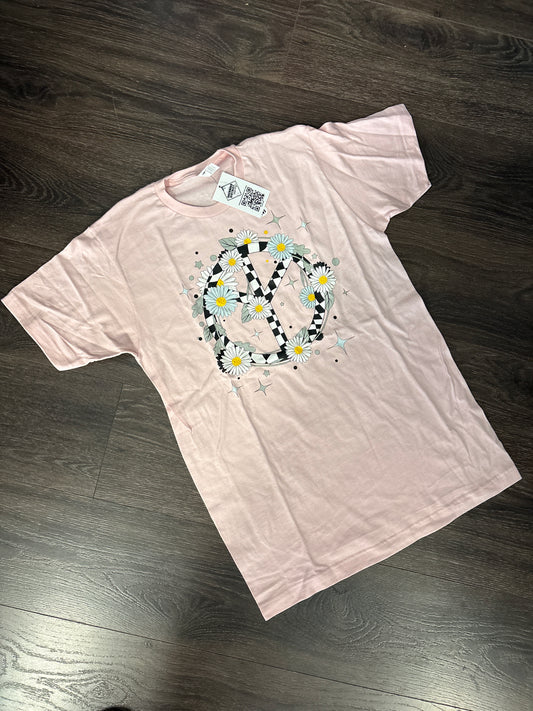Floral Peace Sign Graphic Tee