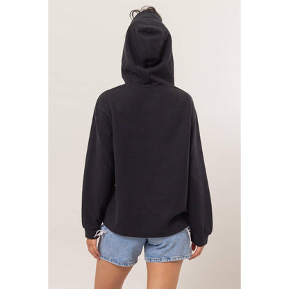 Drop Shoulders Relax Hoodie - Black
