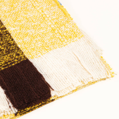 Oblong Striped Winter Scarf - Yellow