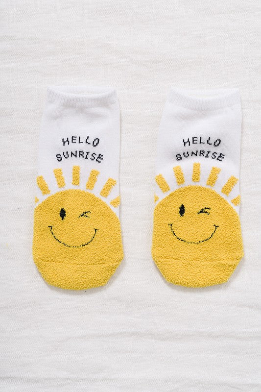 Casual Ankle Sock - Hello Sunrise (White)