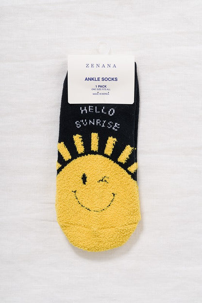 Casual Ankle Sock - Hello Sunrise (Black)