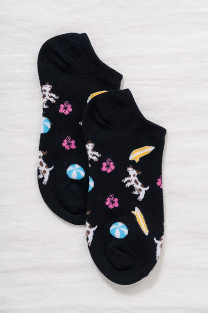 Casual Ankle Sock - Dog Theme (Black)