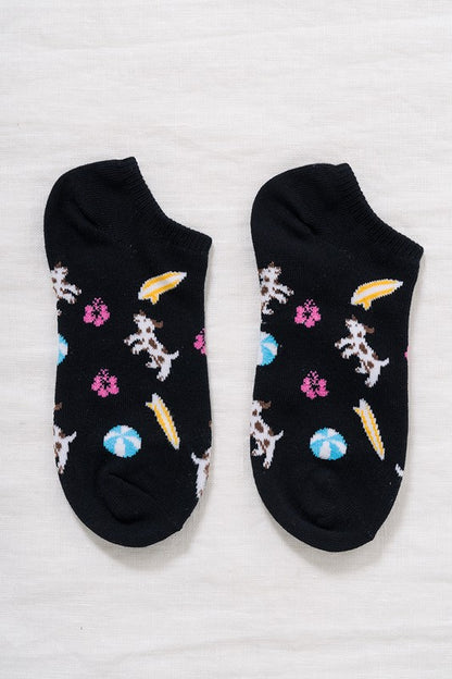 Casual Ankle Sock - Dog Theme (Black)