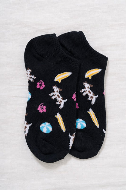 Casual Ankle Sock - Dog Theme (Black)