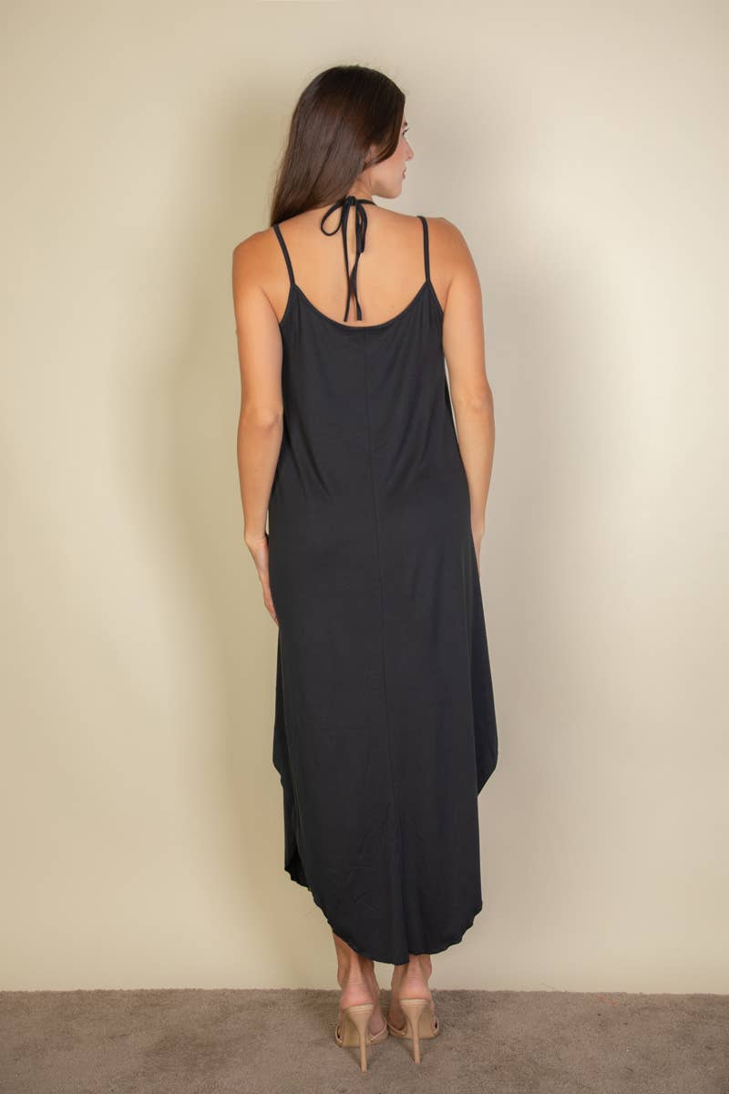 Double Strap Loose Fit Dress - Black