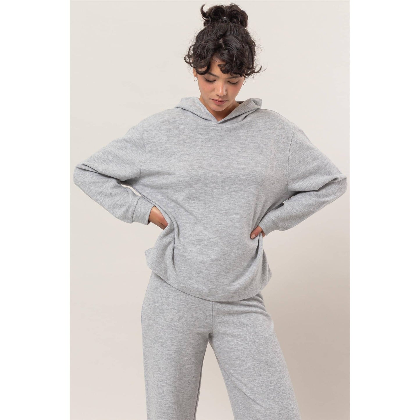 Drop Shoulders Relax Hoodie - Athletic Grey