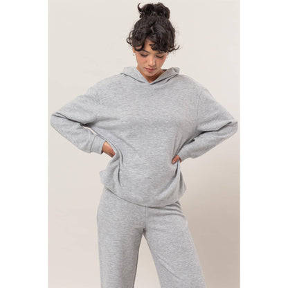 Drop Shoulders Relax Hoodie - Athletic Grey