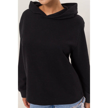 Drop Shoulders Relax Hoodie - Black