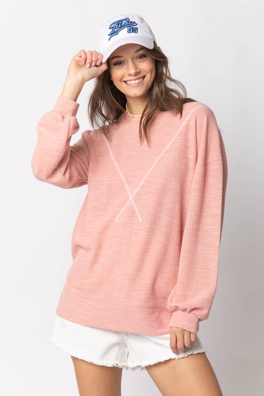 Ribbed Knit V Stitch Top