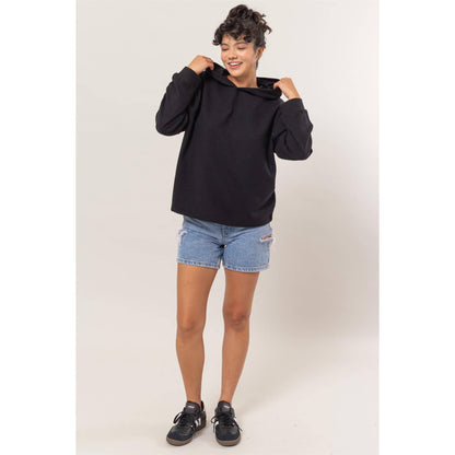 Drop Shoulders Relax Hoodie - Black