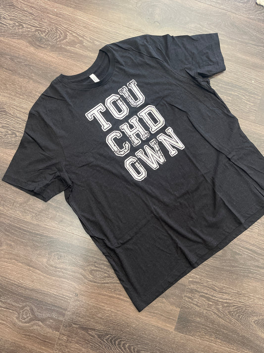 Touchdown (Black Distress) Graphic Tee - White