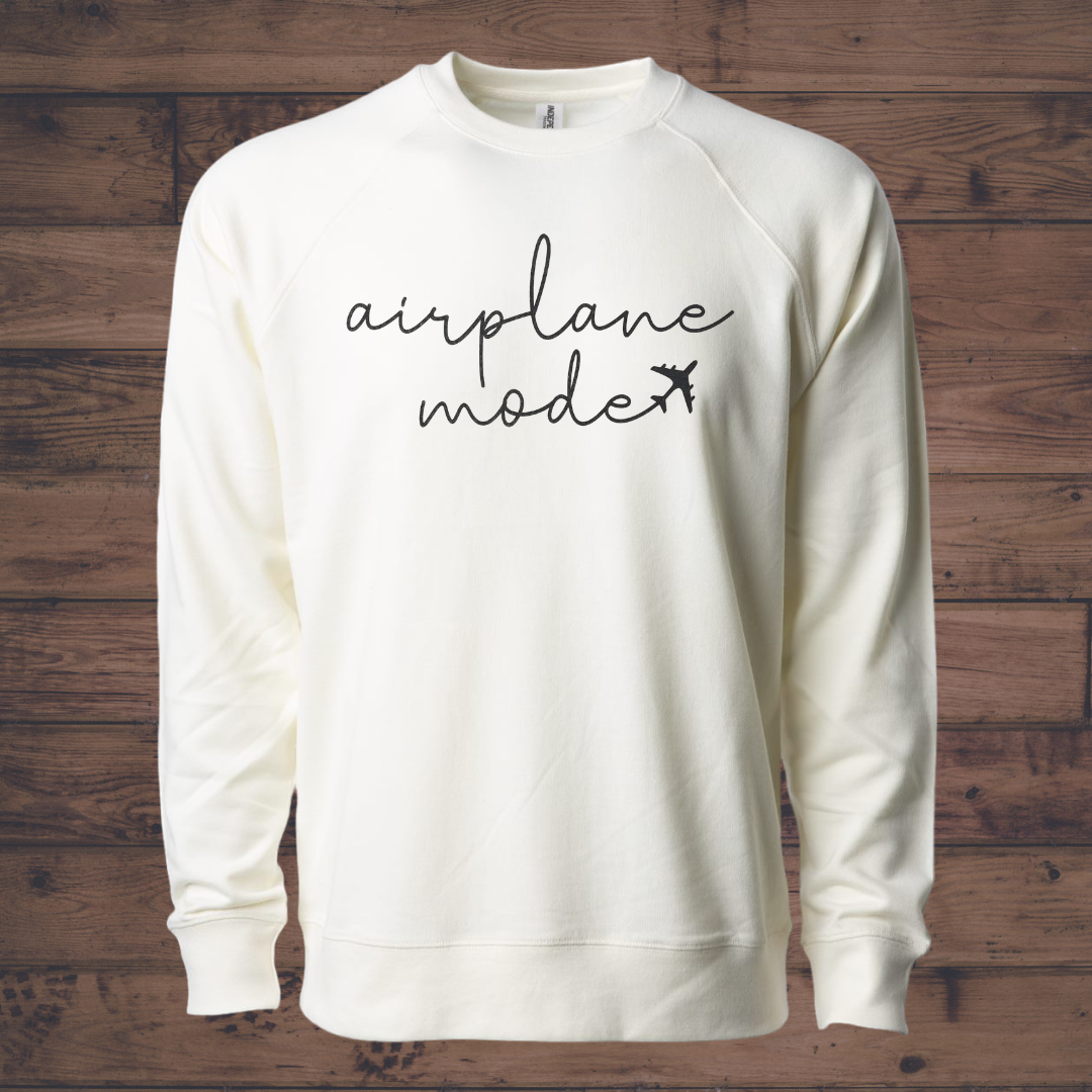 Independent Trading Company - Airplane Mode - Long Sleeve Graphic Crewneck - Unisex Fit