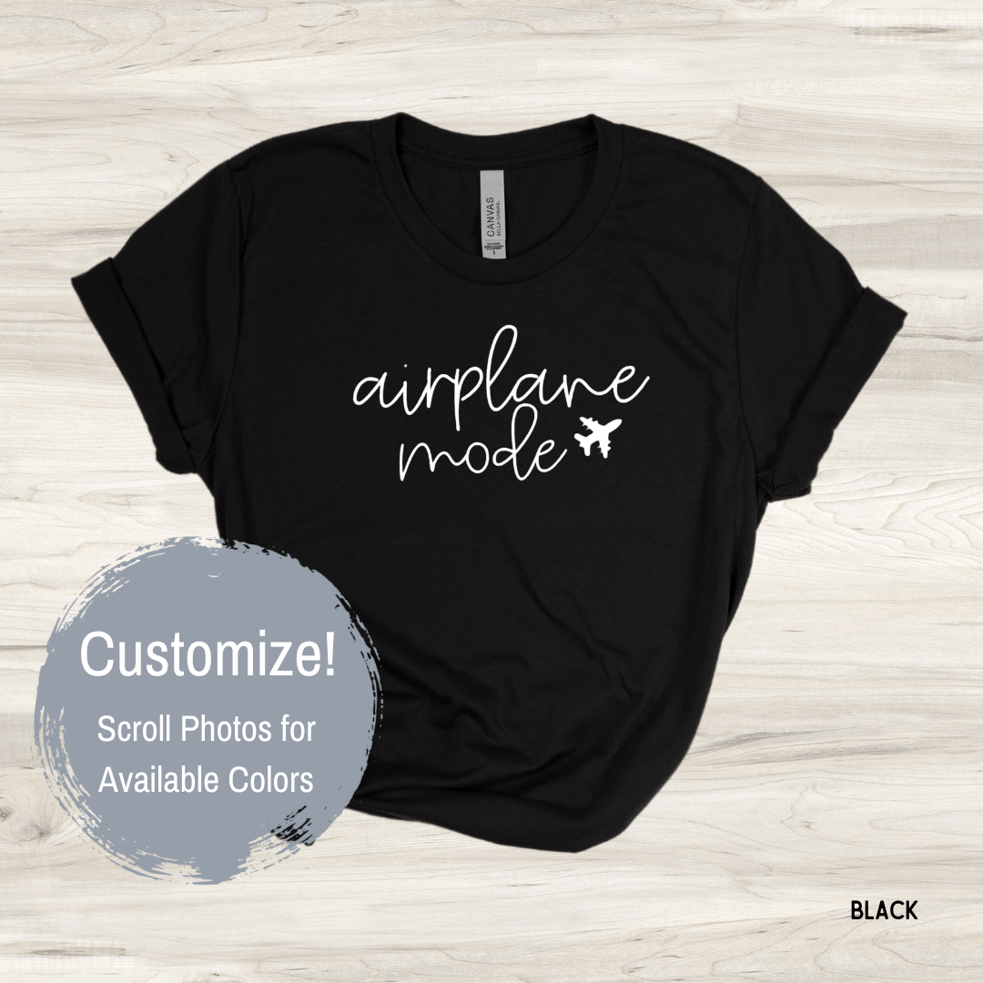 ***Customize*** Airplane Mode Tee - White Graphic