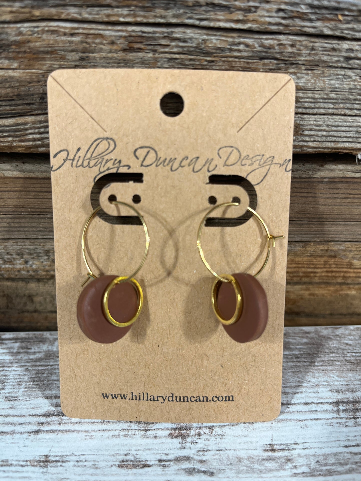 Cocoa & Gold Hoop Earring