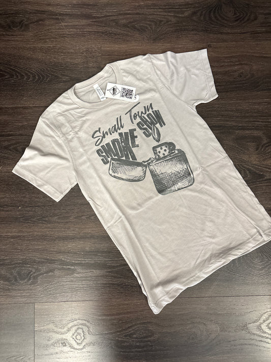 Small Town Smoke Show Graphic Tee – Unisex Heather Cool Grey T-Shirt