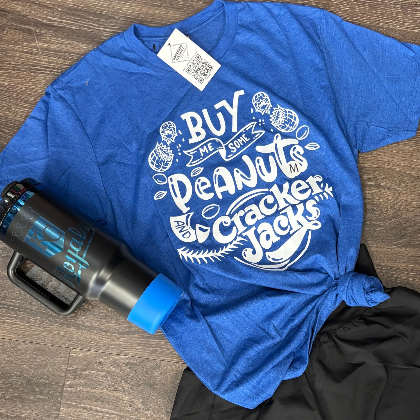 Buy Me Some Peanuts Graphic Tee – Funny Unisex Blue Baseball T-Shirt