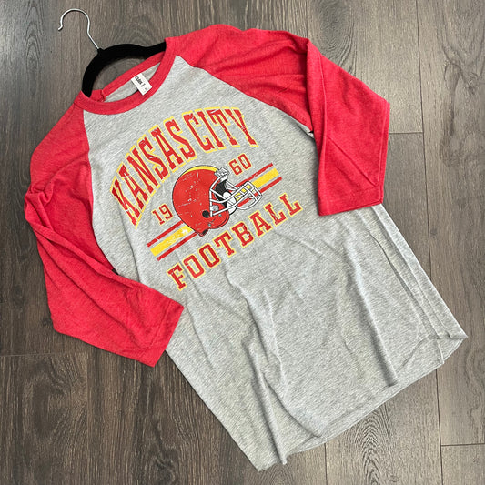 KC Football 3/4 Sleeve Graphic Tee