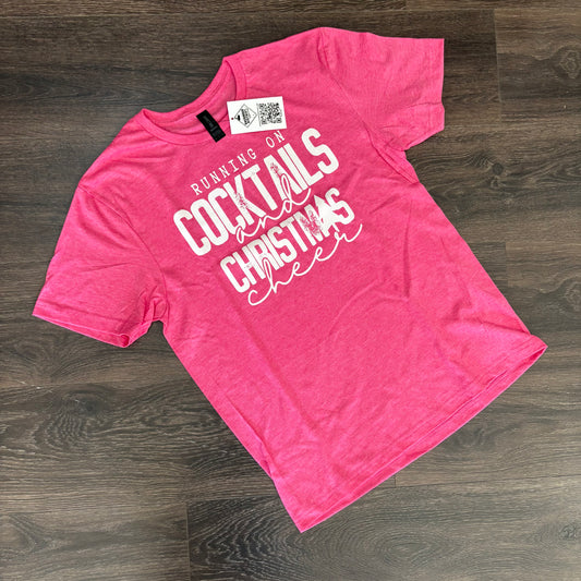 Running on Cocktails and Christmas Cheer Graphic Tee